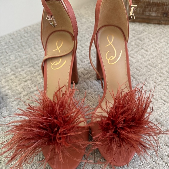 sam edelman feather yaro lea rose sandals 7.5 - Picture 1 of 4